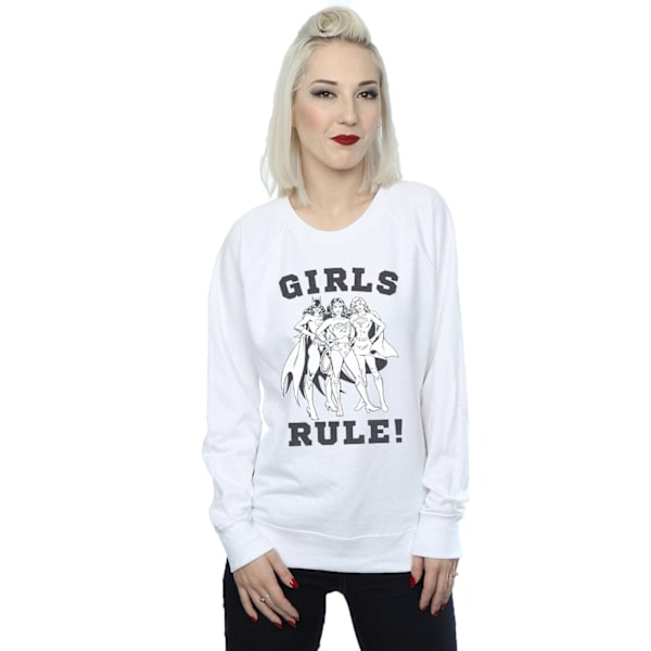 DC Comics Dam/Kvinnor Justice League Girls Rule Sweatshirt L White L