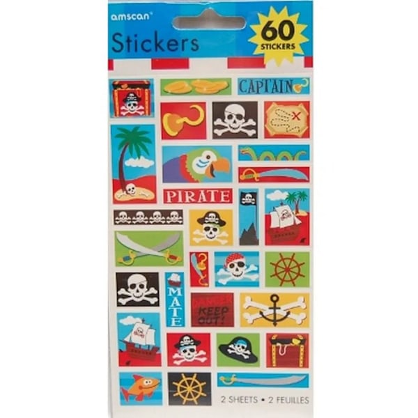 Amscan Piratskattklistermärken (60-pack) En storlek Flerfärgad Multicoloured One Size