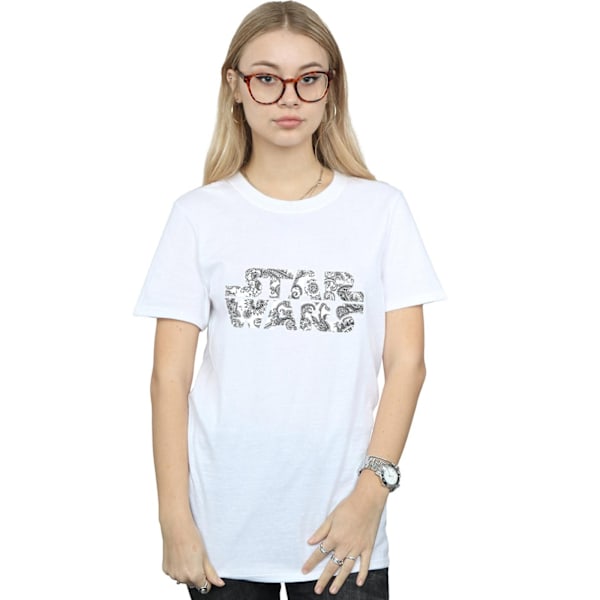 Star Wars Dam/Damer Ornamental Logo Bomull Boyfriend T-Shir White XXL
