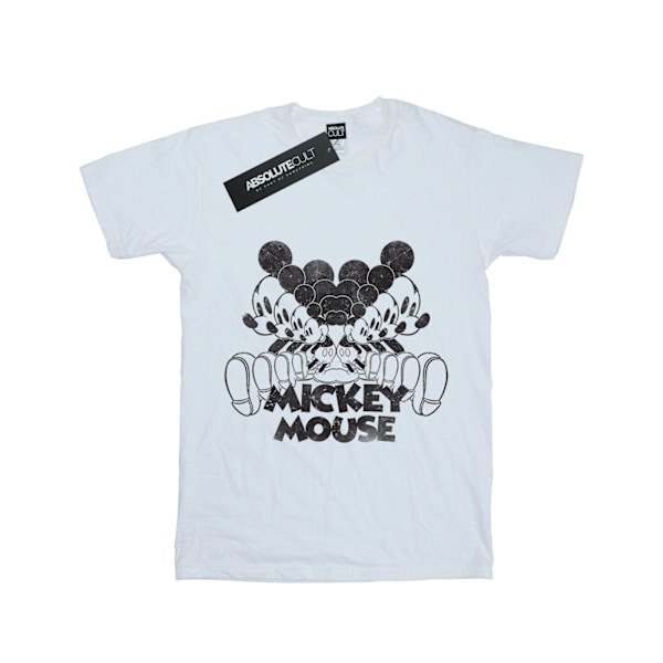 Disney Girls Mickey Mouse Mirrored Bomull T-shirt 12-13 År W White 12-13 Years