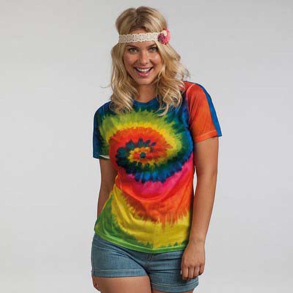Colortone Dam/Dam Kortärmad Rainbow Tie Dye T-shirt L Rainbow L