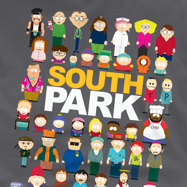 South Park Herr T-shirt med Hela Ensemblen M Gråmelerad Charcoal M