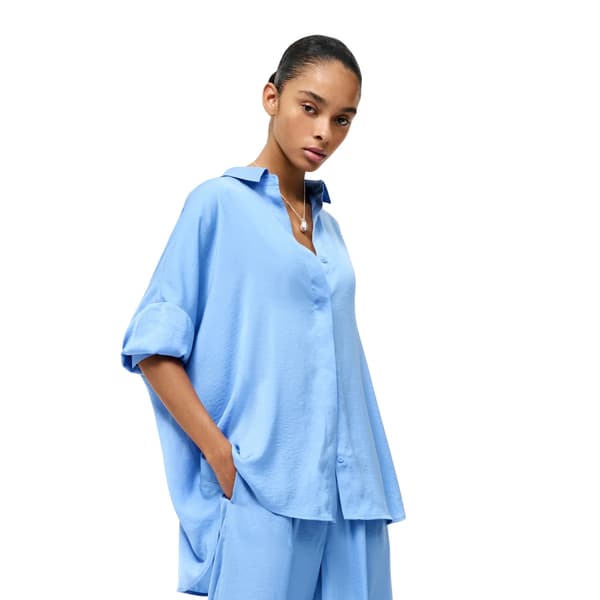 French Connection Damasco Drop Shoulder Skjorta för dam 8 U Cornflower Blue 8 UK