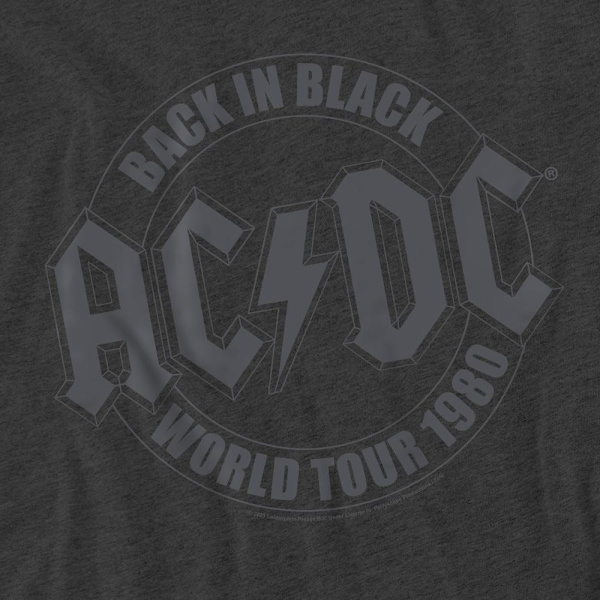 AC/DC Unisex Vuxen Tour Emblem T-Shirt L Kolgrå Charcoal L