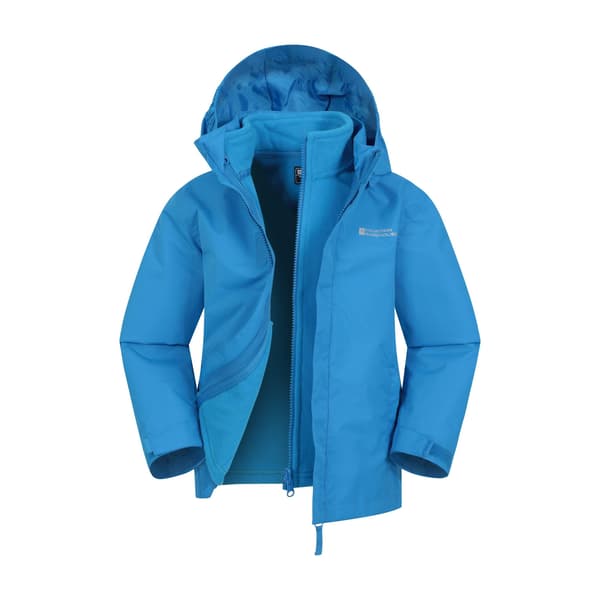 Mountain Warehouse Fell 3-i-1 Vattenavvisande Jacka för Barn/Ungdom Bright Blue 13 Years