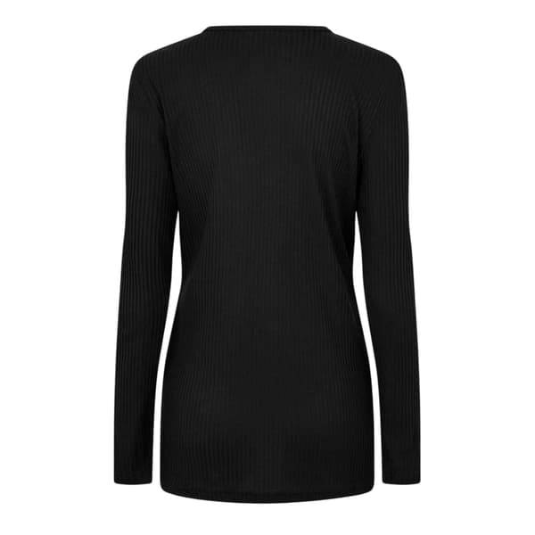 Mamalicious Dam Rundhalsad Slim Långärmad Blus 14 Black 14 UK