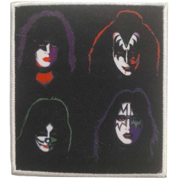 Kiss Four Heads Iron On Patch One Size Black Black One Size