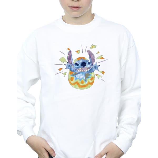 Disney Pojkar Lilo & Stitch Cracking Egg Tröja 12-13 År Vit White 12-13 Years