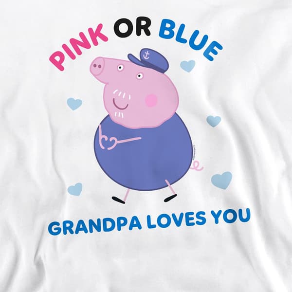 Greta Gris Unisex Vuxen Rosa Eller Blå Morfar Gris Älskar Dig Tröja White M
