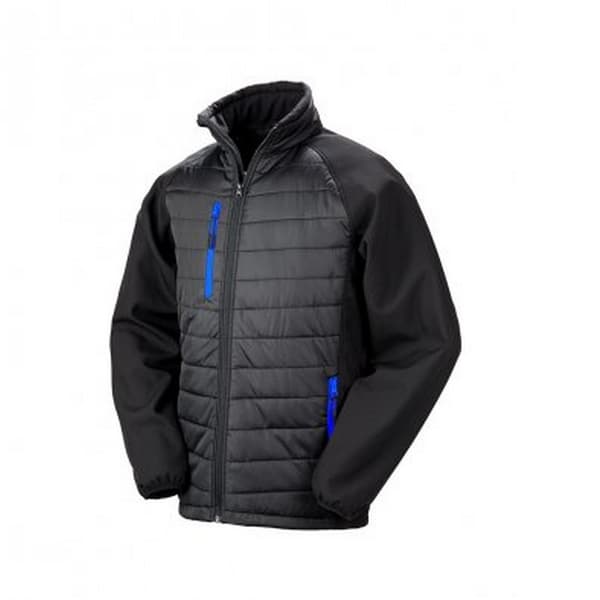 Result Herr Svart Compass Vadderad Soft Shell Jacka XL Svart/Röd Black/Red XL