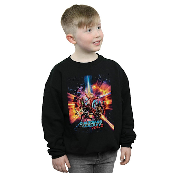 Marvel Studios Boys Guardians Of The Galaxy Vol. 2 Poster Sweatshirt Black 9-11 Years