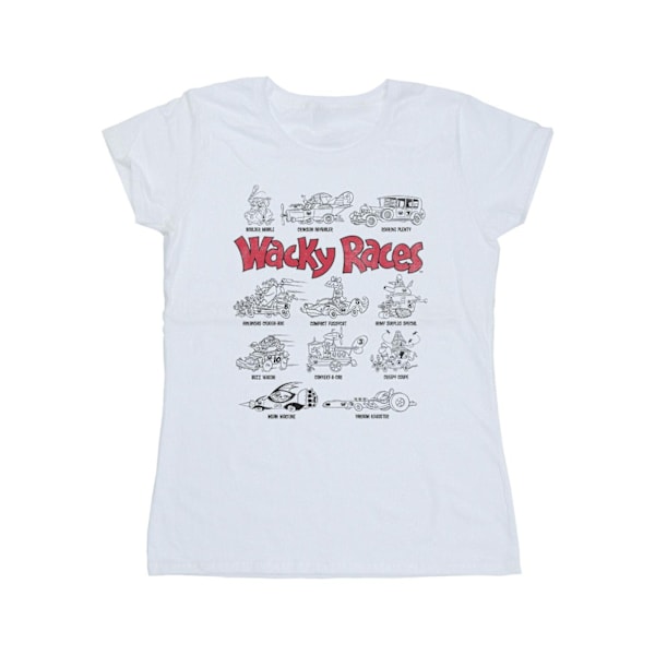 Wacky Races Dam/Dam Car Lineup Bomull T-shirt XL Vit White XL