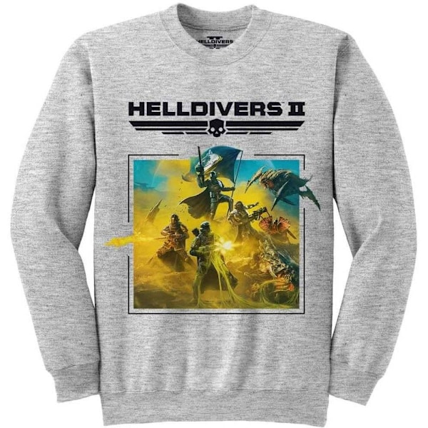Helldivers 2 Unisex Vuxen Key Art Logo Sweatshirt M Heather Gre Heather Grey M