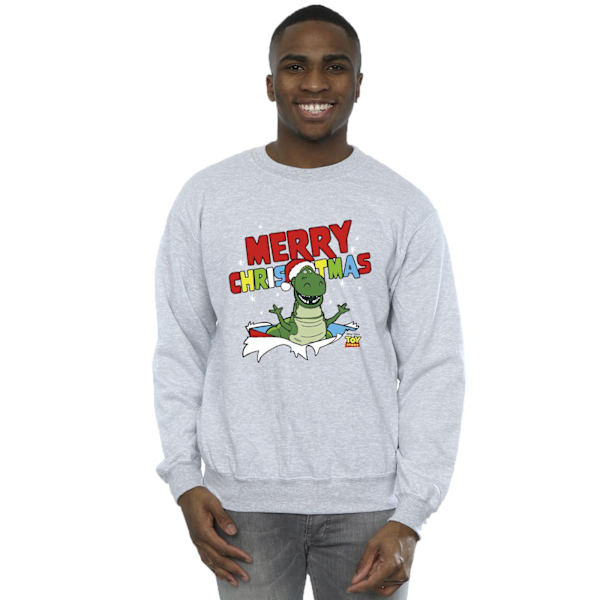 Disney Mens Toy Story Rex Christmas Burst Sweatshirt L Sports G Sports Grey L