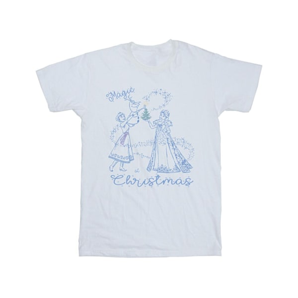 Disney Girls Frozen Magic Christmas Bomull T-shirt 12-13 år White 12-13 Years