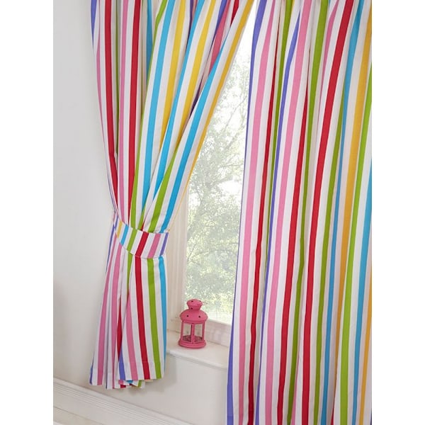 Bedding & Beyond Rainbow Striped Lined Curtains (2-pack) 54i Multicoloured 54in x 66in
