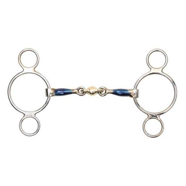 Shires Sweet Iron Lozenge Häst 2 Ring Gag Bit 4.5in Blå Blue 4.5in