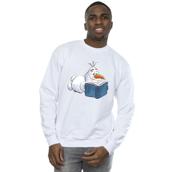 Disney Herr Frozen Olaf Läsning Sweatshirt L Vit White L