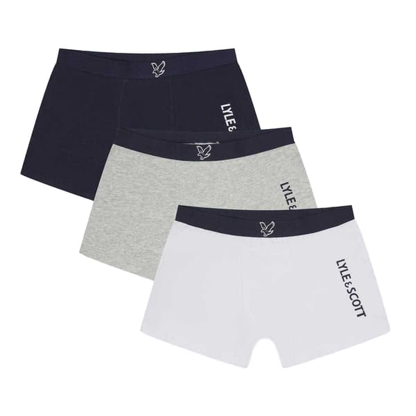Lyle & Scott Herrars Enfärgade Boxertrosor (3-pack) 6-8 år Vit White/Grey 6-8 Years