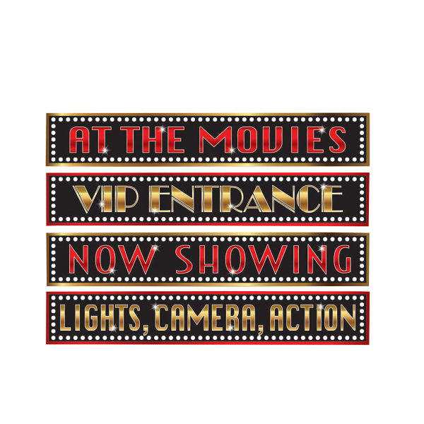 Bristol Novelty Marquee Signs At the Movies Gatuskyltar (Pack Multicoloured One Size