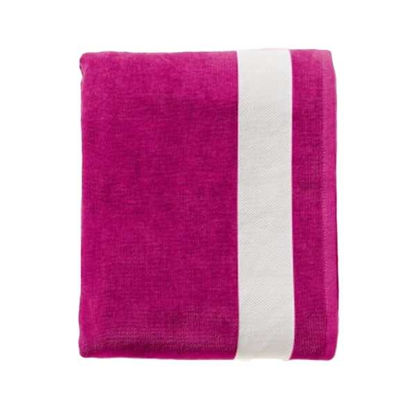 SOLS Lagoon Bomull Strandhandduk En Storlek Fuchsia/Vit Fuchsia/White One Size