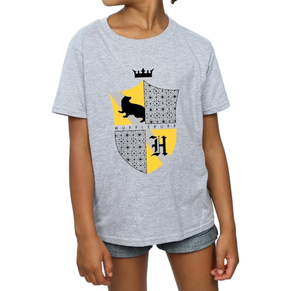 Harry Potter T-shirt för flickor med Hufflepuff-sköld, bomull, 12-13 år Sports Grey 12-13 Years