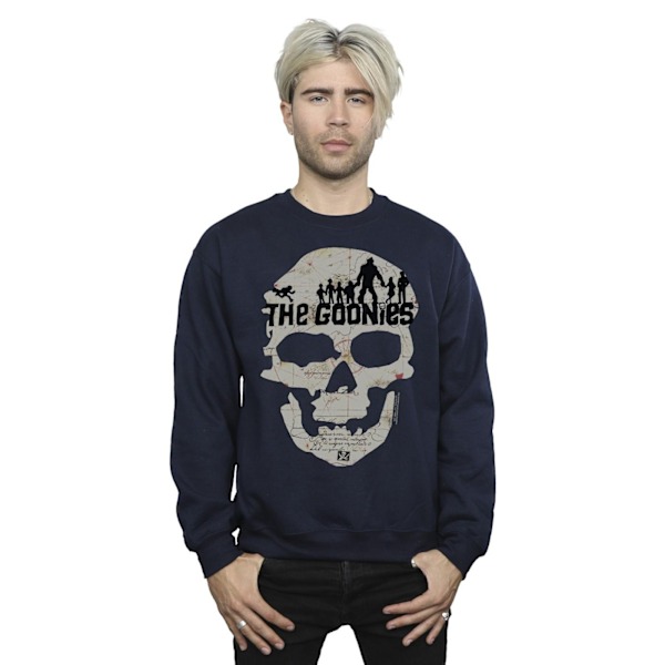 The Goonies Herr Sweatshirt XXL Marinblå med Dödskallekarta Navy Blue XXL