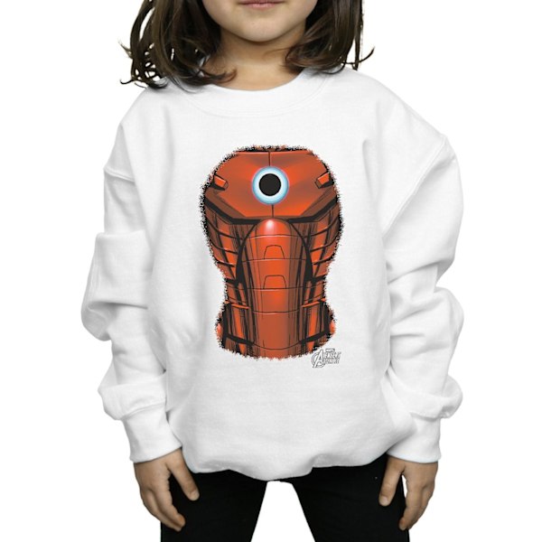 Marvel Girls Iron Man Bröst Burst Sweatshirt 12-13 År Vit White 12-13 Years