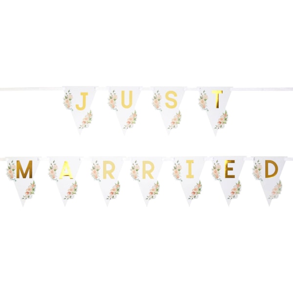 Neviti Floral Just Married Bunting One Size Vit/Guld White/Gold One Size