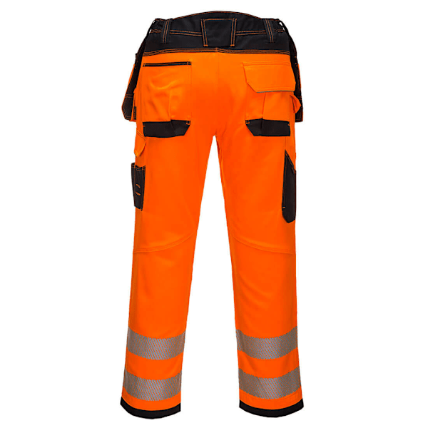 Portwest herr PW3 Hi-Vis stretch byxficka säkerhetsbyxor Orange/Black 32R