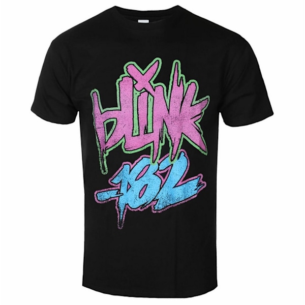 Blink 182 Unisex Neon Logo T-shirt XL Svart Black XL