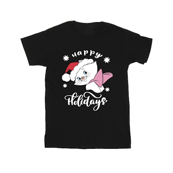 Disney Girls The Aristocats Happy Holidays Bomull T-shirt 3-4 år Black 3-4 Years