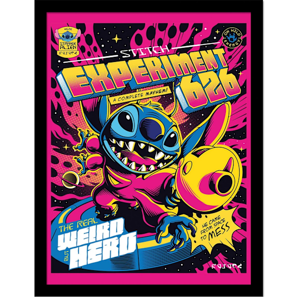 Lilo & Stitch Comic 4 inramad affisch 40cm x 30cm Multifärgad Multicoloured 40cm x 30cm