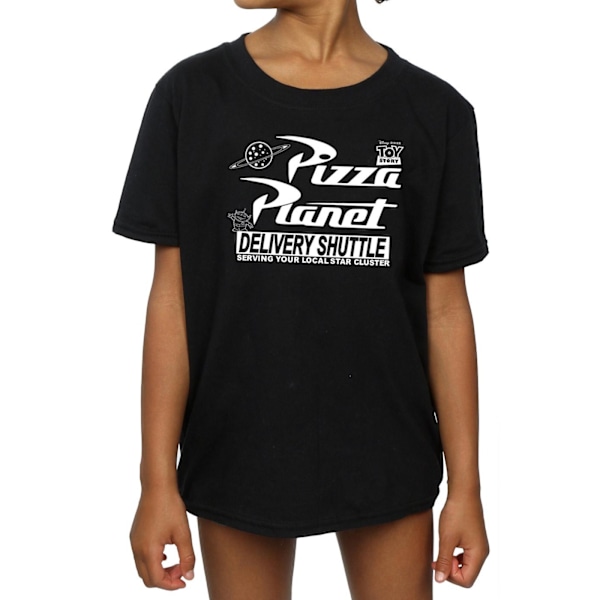 Disney Girls Toy Story Pizza Planet Logo Bomull T-shirt 5-6 år Black 5-6 Years