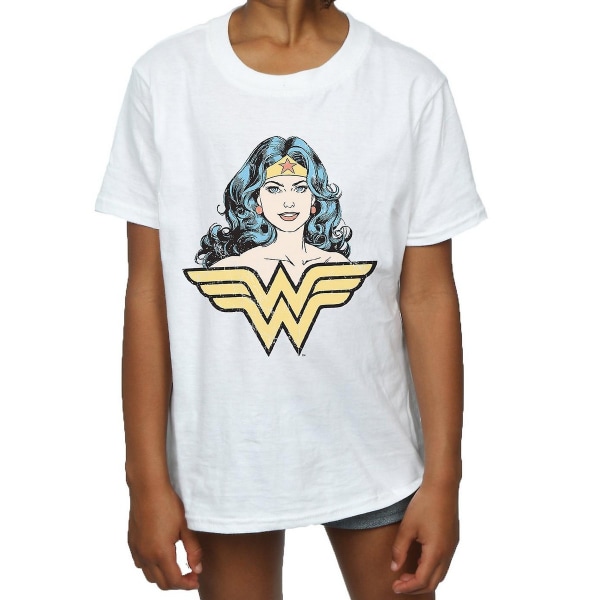 Wonder Woman Girls Gaze Cotton T-Shirt 9-11 år Vit White 9-11 Years