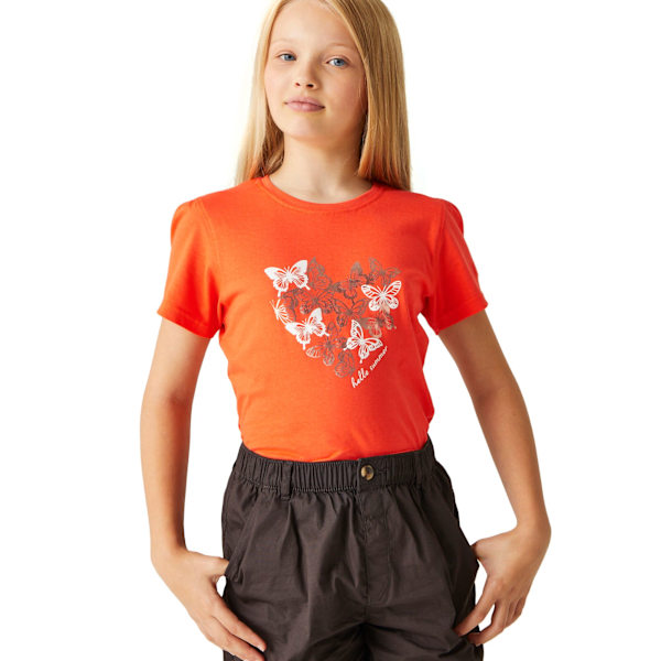 Regatta Barn/Kids Bosley VII Fjärils T-shirt 7-8 År Satsuma 7-8 Years