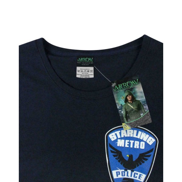 Arrow Dam/Dam Starling City Metro Police T-shirt M Blå Blue M