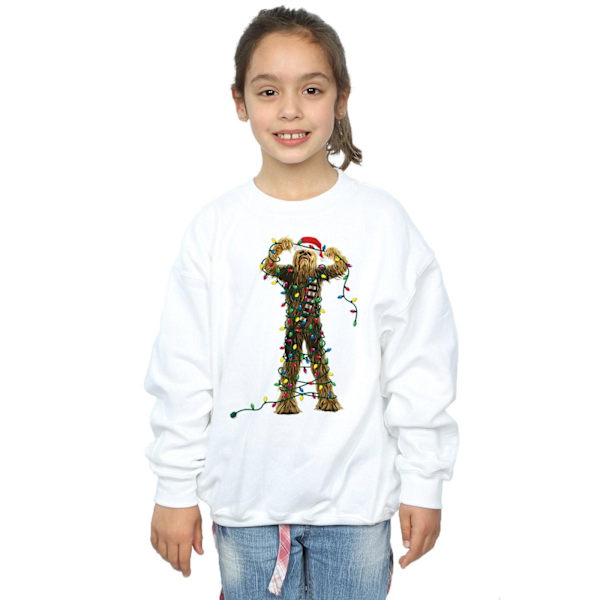 Star Wars Girls Chewbacca Julbelysning Sweatshirt 12-13 År White 12-13 Years