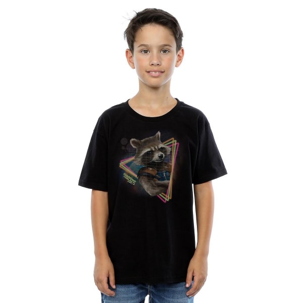 Guardians Of The Galaxy Boys Rocket Raccoon Neon T-Shirt 5-6 år Black 5-6 Years