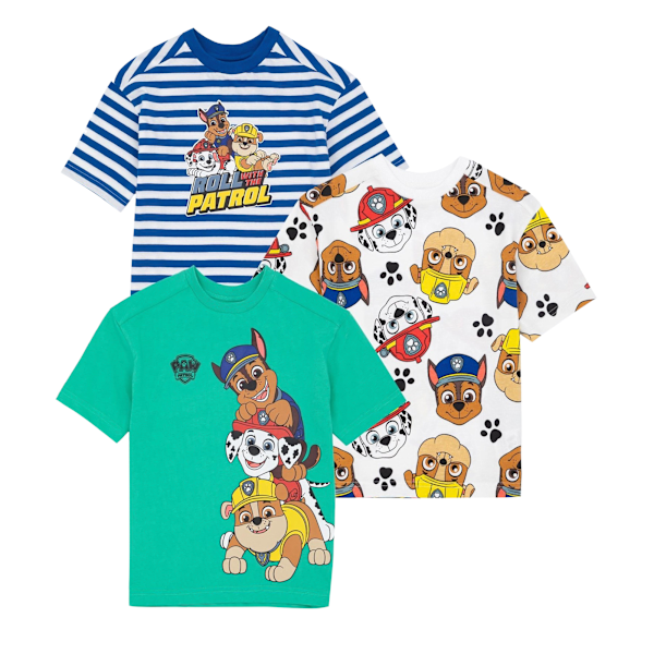 Paw Patrol Barn T-shirt för barn (3-pack) 3-4 år Flerfärgad Multicoloured 3-4 Years