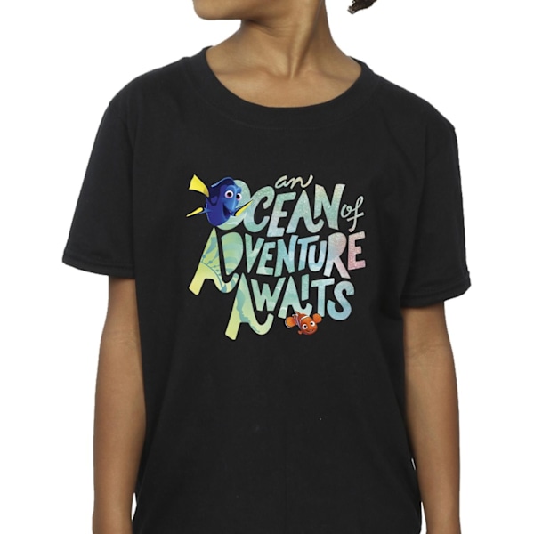 Finding Dory Girls Ocean Adventure Bomull T-shirt 9-11 År Svart Black 9-11 Years