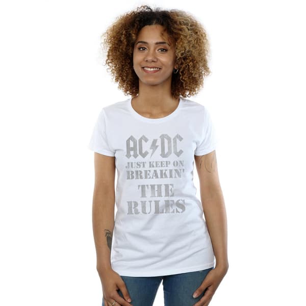 AC/DC Dam/Dam Just Keep On Breaking The Rules T-shirt i bomull White L
