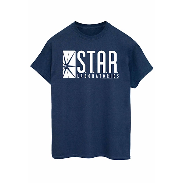 DC Comics Dam/Kvinnor The Flash STAR Labs Bomull Boyfriend T- Navy Blue XL