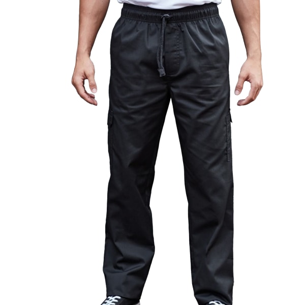 Premier Unisex Adults Chefs Essential Cargo Pocket Trousers 2XL Black 2XL