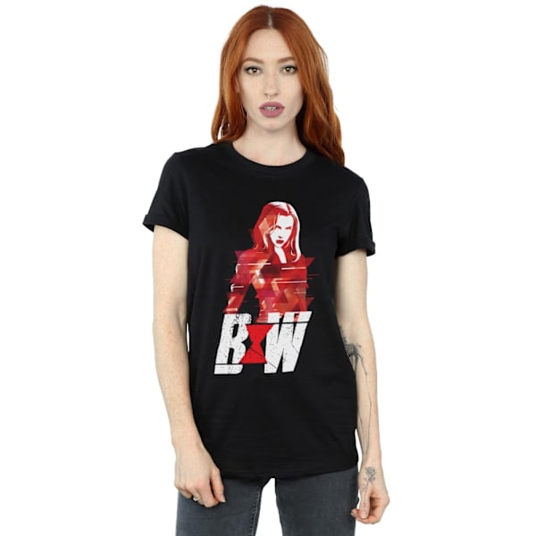 Marvel Womens/Ladies Black Widow Movie Logo Artwork Cotton Boyf Black S