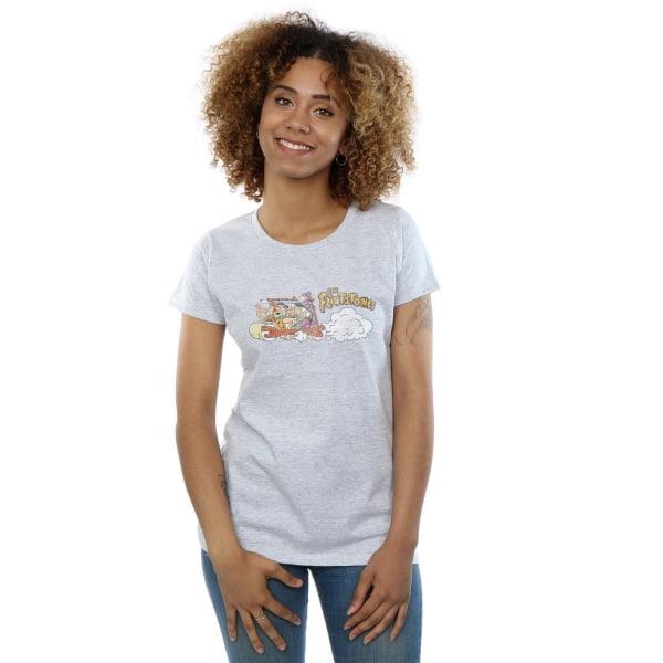 The Flintstones Dam/Dam Familjebil Distressed Bomull T-shirt Sports Grey M