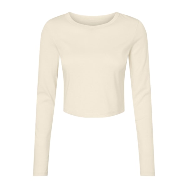 Bella + Canvas Dam/Dam Plain Micro-Rib Långärmad Crop Solid Natural 6 UK - 8 UK