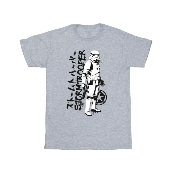 Star Wars Girls japansk Stormtrooper bomull T-shirt 3-4 år Sports Grey 3-4 Years