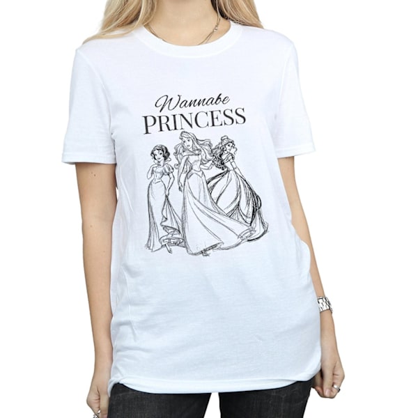 Disney Princess Womens/Ladies Wannabe Princess Bomull Boyfriend White 3XL