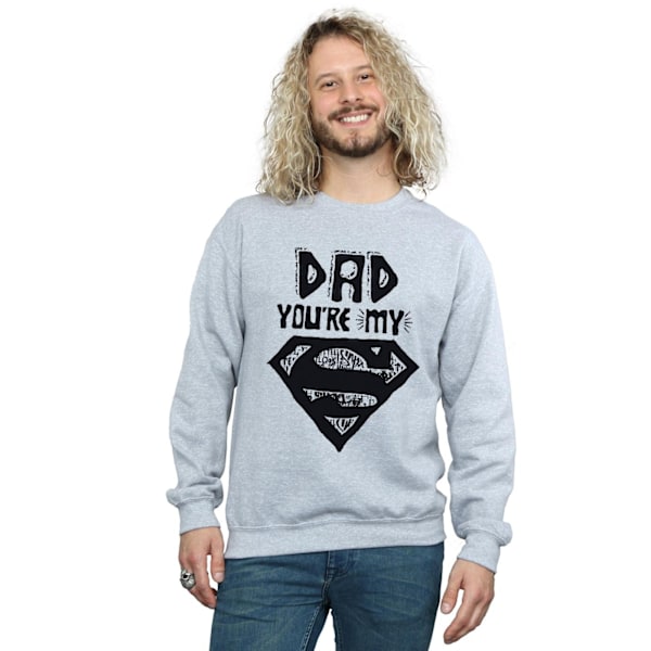 DC Comics Herr Superman Super Dad Sweatshirt XXL Sports Grey Sports Grey XXL